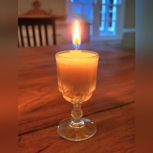 Elegant Candle in Glass Goblet